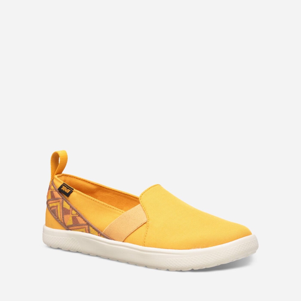 Teva Voya Slip On - Women's Teva Slip Ons - Orange Flower | India (RIWL80294)